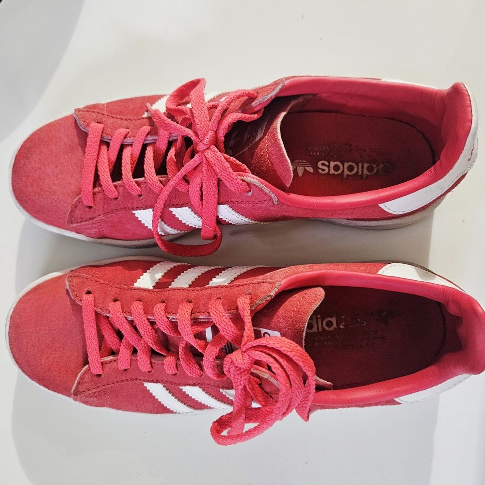 Adidas Campus Red and White Classic Sneakers